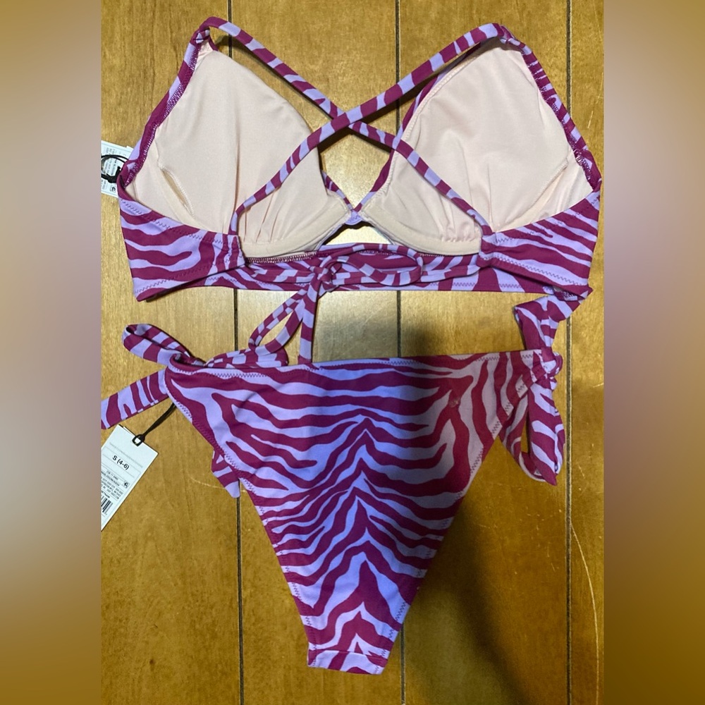 NWT Ladies 34C & Small 4/6 2 Piece Shade & Shore Purple Zebra Bikini Set - Picture 15 of 15